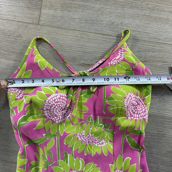 VTG NWT Lilly Pulitzer Size 0 Lena Silk Halter Sunflower Dress Built In Bra - Picture 12 of 15